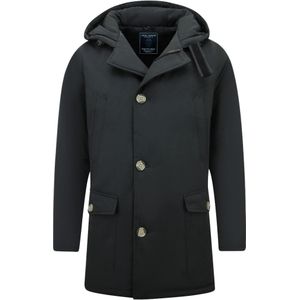 Lange Parka Heren met Capuchon - 7101 - Zwart