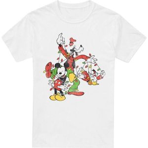 Disney Heren mickey & friends feeënlichtjes kerst t-shirt