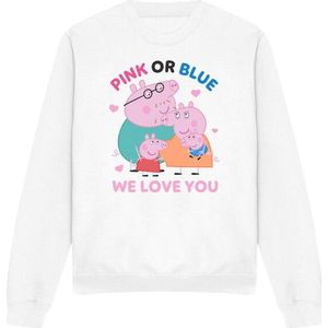Peppa Pig Uniseks roze of blauwe we love you sweatshirt voor volwassenen