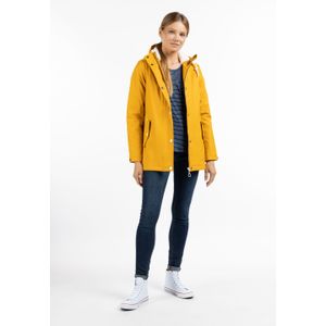 DreiMaster - Regenjas - Mosterd - Geweven Bontvoering