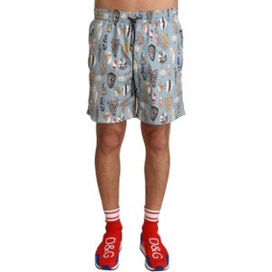 Dolce & Gabbana Heren Blauwe Zeeschelp Strandkleding Zwemkleding Shorts