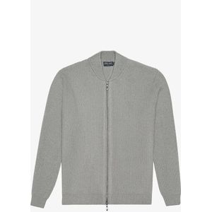 Antony Morato - Sweater - Grijs - Regular Fit - Wolmix - Volledige Rits