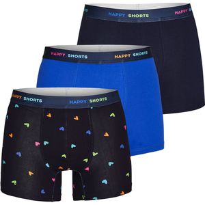 Happy Shorts 3-pack boxershorts heren d849 gekleurde hartjes