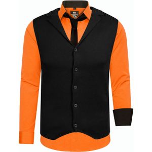 Set van 3 overhemden met vest en stropdas