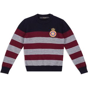 Pullover - Ronde Hals - Lamswol en Kasjmier - Effen - Jacquard Geweven Dessin