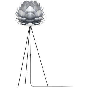 Umage Silvia medium vloerlamp brushed steel met tripod zwart Ø 50 cm