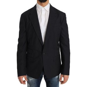 Dolce & Gabbana - Gestreepte Wollen en Zijde Blazer - Grijs - Heren