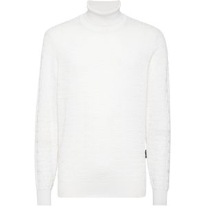 Philipp Plein - Turtle Neck Monogram - Coltrui - Wit - Merinowol en Moerbeizijde