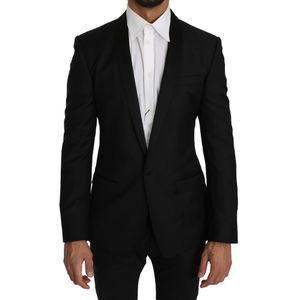 Dolce & Gabbana Mannen Bruin Slim Fit Zijde Blazer met twee Knopen