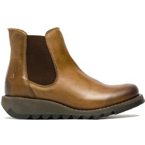 Fly London - SALV - Chelsea Laarzen - Camel - Leren Enkel - Casual Wedge Heel