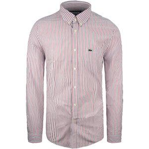 Lacoste - CH1577 BVT - Overhemd - Rood/Wit - Lange Mouw - Katoen