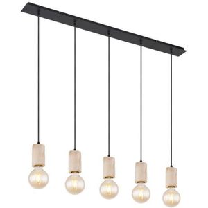 Globo Prachtige design hanglamp 5-lichts | hout en -mat metaal | e27 | | binnen | woonkamer | eetkamer