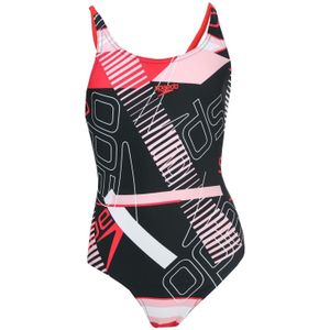 Speedo - Junior Tie Back - Badpak - Zwart Rood - 100% Chloorbestendig