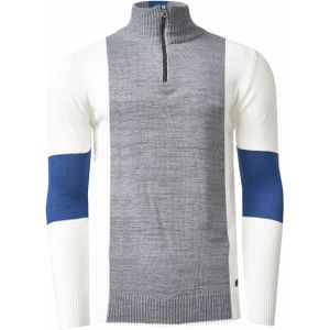 Rusty Neal - Gebreide Trui - Colorblock-stijl - Opstaande Kraag
