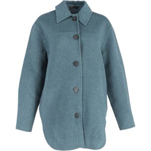 Acne Studios Gecombineerde Overshirt Jas in Blauw Wol