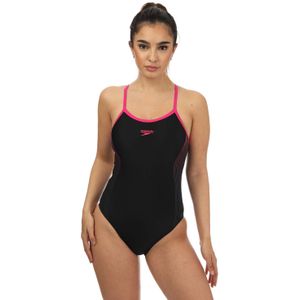 Speedo - Muscleback - Badpak - Zwart-Roze