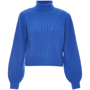Dreimaster - Trui met Coltrui - Blauw - Dames