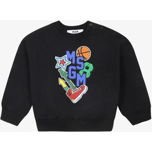 Msgm Jongens sweater zwart print