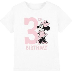 Disney Kinderen/kinderen minnie mouse 3de verjaardag t-shirt