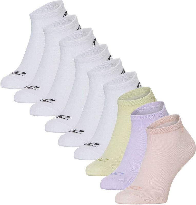 O'Neill Dames sneakersokken 9-pack wit/blossom thistle reed