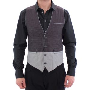 Dolce & Gabbana Heren Grijs Polka Dot Jurk Vest Gilet Waistcoat