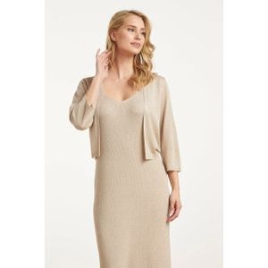 Smashed Lemon - 25105 - Gebreide Bolero - Zandkleurig - Lurex