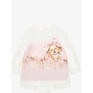 Monnalisa - Sweatdress - Panna - Meisjes Baby Jurk - Fairytale
