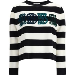 Gestreepte Trui Met Grafisch Ontwerp