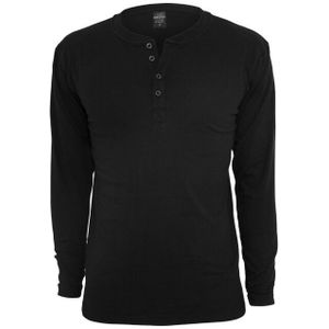 Urban Classics Heren basic henley t-shirt met lange mouwen