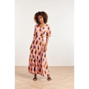 Smashed Lemon 24327 lilakleurige papaya print maxi jurk