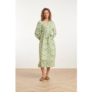 Smashed Lemon - Midi Jurk - Groen - 100% Rayon Ecovero