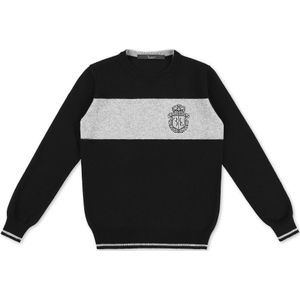 Pullover - Ronde Hals - Lamswol en Kasjmier - Effen - Jacquard Geweven Dessin