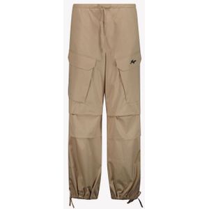 Msgm - S5MSJGPA114MS001 - Broek - Sandbeige - Geborduurd Logo - Elastische Tailleband