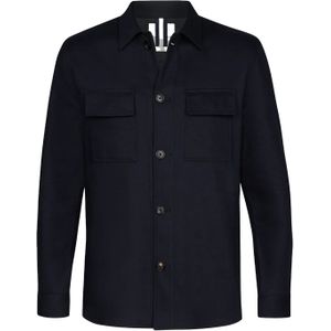 Profuomo Navy wol knitted overshirt