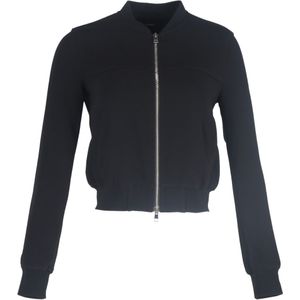 Theory Crepe Bomberjack in Zwart Triacetaat