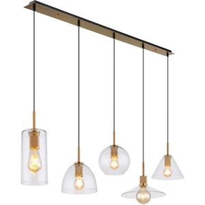 Globo 5-lichts hanglamp met trechter en cillindervorm | glas | hanglamp | | woonkamer | eetkamer