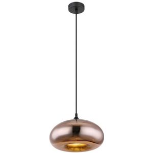 Globo 1-lichts hanglamp met koperkleurige glazen kap | ø 28 cm | | woonkamer | eetkamer