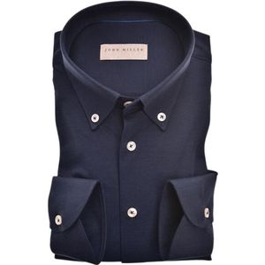 John Miller - Lange Mouw Overhemd - Blauw - Katoen