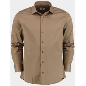 Bos Bright Blue Casual hemd lange mouw slim fit napoli/ecru