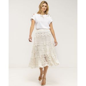 Gehaakte Midirok - Met Elastiek in de Taille - Volants aan de Zoom