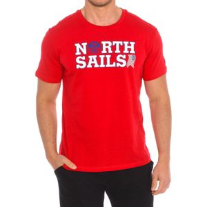 North Sails - T-shirt - Rood - Katoen - Korte Mouwen