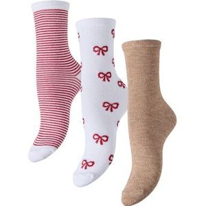 Pieces Dames kerst sokken pcjopi glitter 3-pack multicolor