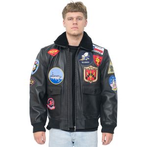 Heren - Top Gun A2 - Lederen Bomberjack - Roodbruin