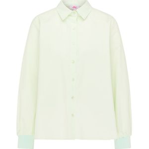 Mymo - Blouse - Licht Mint - 100% Katoen - Wijde Mouwen