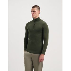 Saint Steve Cas 19480 60027 deep forest green heren trui met half zip
