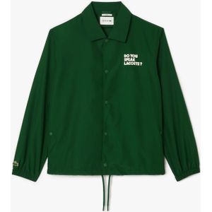 Lacoste - Coach Jas - Groen - Lichtgewicht Doucheproof Ripstop