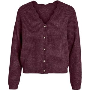 Vila - Vicutie Rev Glitter Knit - Vest - Bordeauxrood - Dames