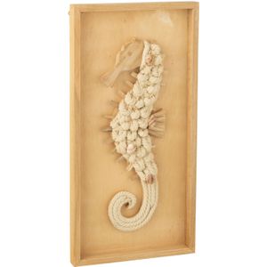 J-Line wanddecoratie zeepaardje hout 30x3.5x60cm