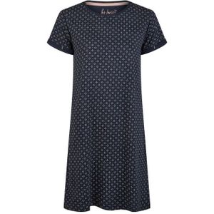 By Louise - Nachthemd - Blauw - 100% Jersey Katoen - Korte Mouwen