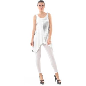 Tuniek - Grijs - Mouwloos - Asymmetrisch Streepdetail